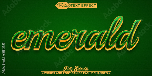 Green Shiny Gems Emerald Vector Editable Text Effect Template