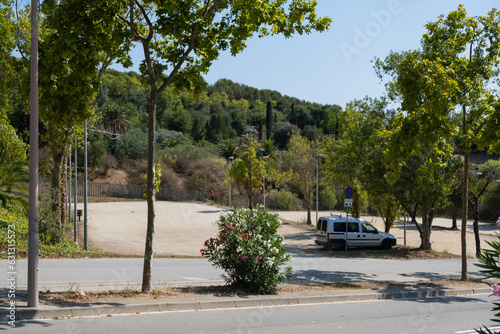 Ladscapes near Montju  c Castle in Barcelona  Catalonia  Spain