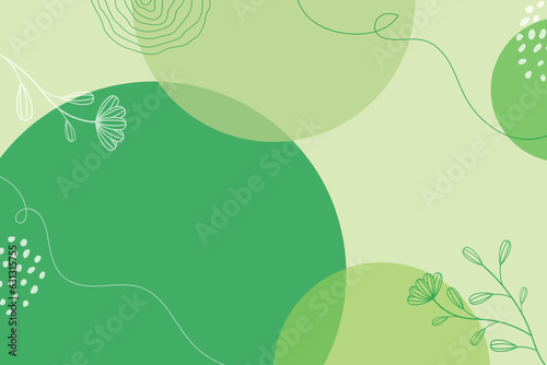 Presentation Background with tropical leaf plant on green background vector design.
