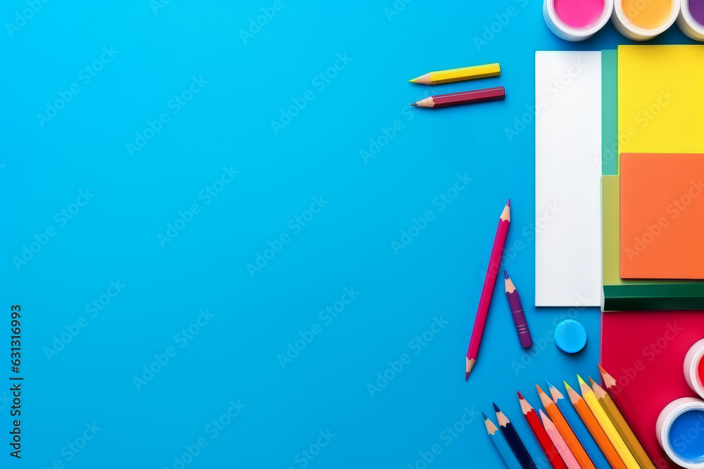 Fototapeta premium Back to School Supplies Mockup: Get Ready for a New Year of Learning!