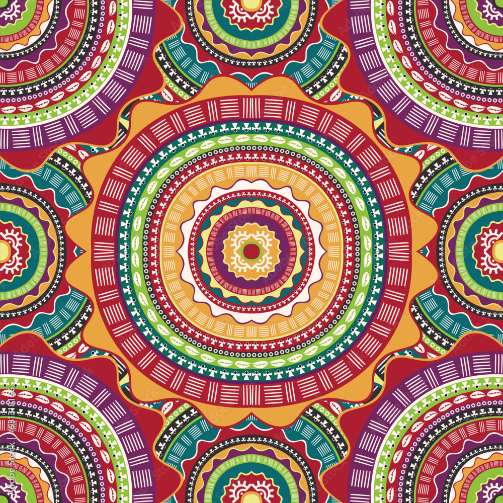 African tribal style fabric seamless pattern colorful geometric shapes for textile background,texture,batik,carpet,mosaic,ceramics,backdrop,wallpaper,clothing,craft,wall,floor,decorative,building,retr