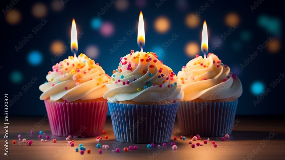 birthday cupcakes with candle