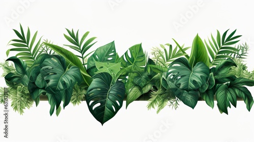Fototapeta Naklejka Na Ścianę i Meble -  Tropical leaves collection. Vector isolated elements