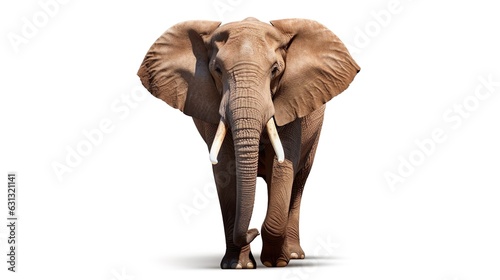 Realistic computer drawing elephant isolated on white background