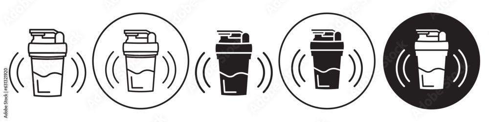 Shaker Cup symbol Icon. Flat logo outlined of protein cup shake to mix the coffee drink or liquid water inside the glass container. Vector set collection of sport fitness workout training mixer bottle Shaker Cup symbol Icon. Flat logo outlined of protein cup shake to mix the coffee drink or liquid water inside the glass container. Vector set collection of sport fitness workout training mixer bottle