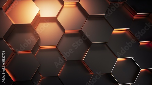 hexagonal metallically pattern modern background for studios photo