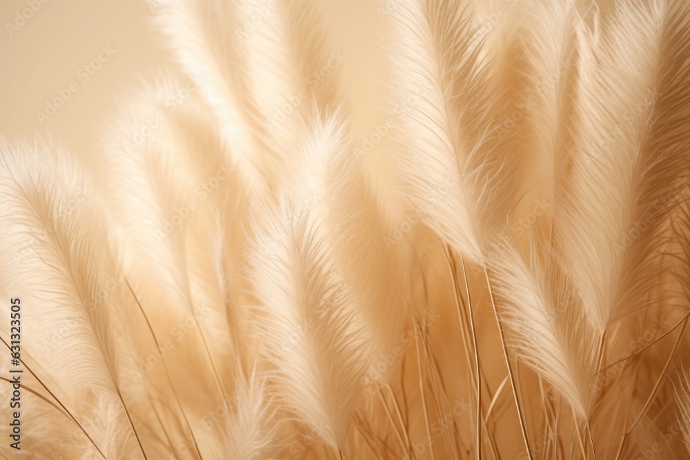 Abstract natural background of soft plants Cortaderia selloana. Pampas grass on a blurry bokeh, Dry reeds boho style. Fluffy stems of tall grass. ai generative Abstract natural background of soft plants Cortaderia selloana. Pampas grass on a blurry bokeh, Dry reeds boho style. Fluffy stems of tall grass. ai generative