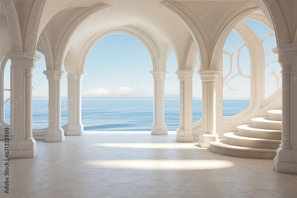 Palatial Interior Design of an Arch near the Ocean
