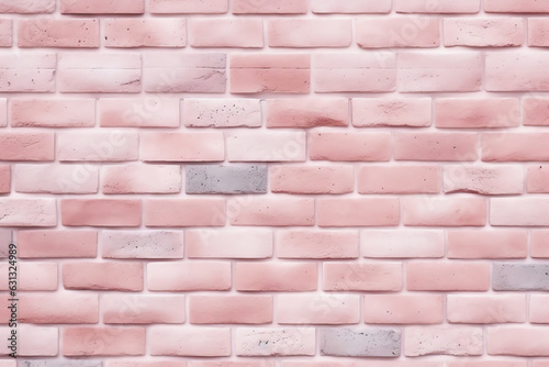 Generative AI : Pastel pink brick background wall texture.pink red brickwall with light paint backdrop wallpaper for woman concept © Generative AI
