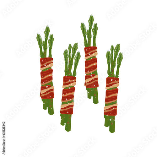 Logo Illustration of Grilled Asparagus with Prosciutto