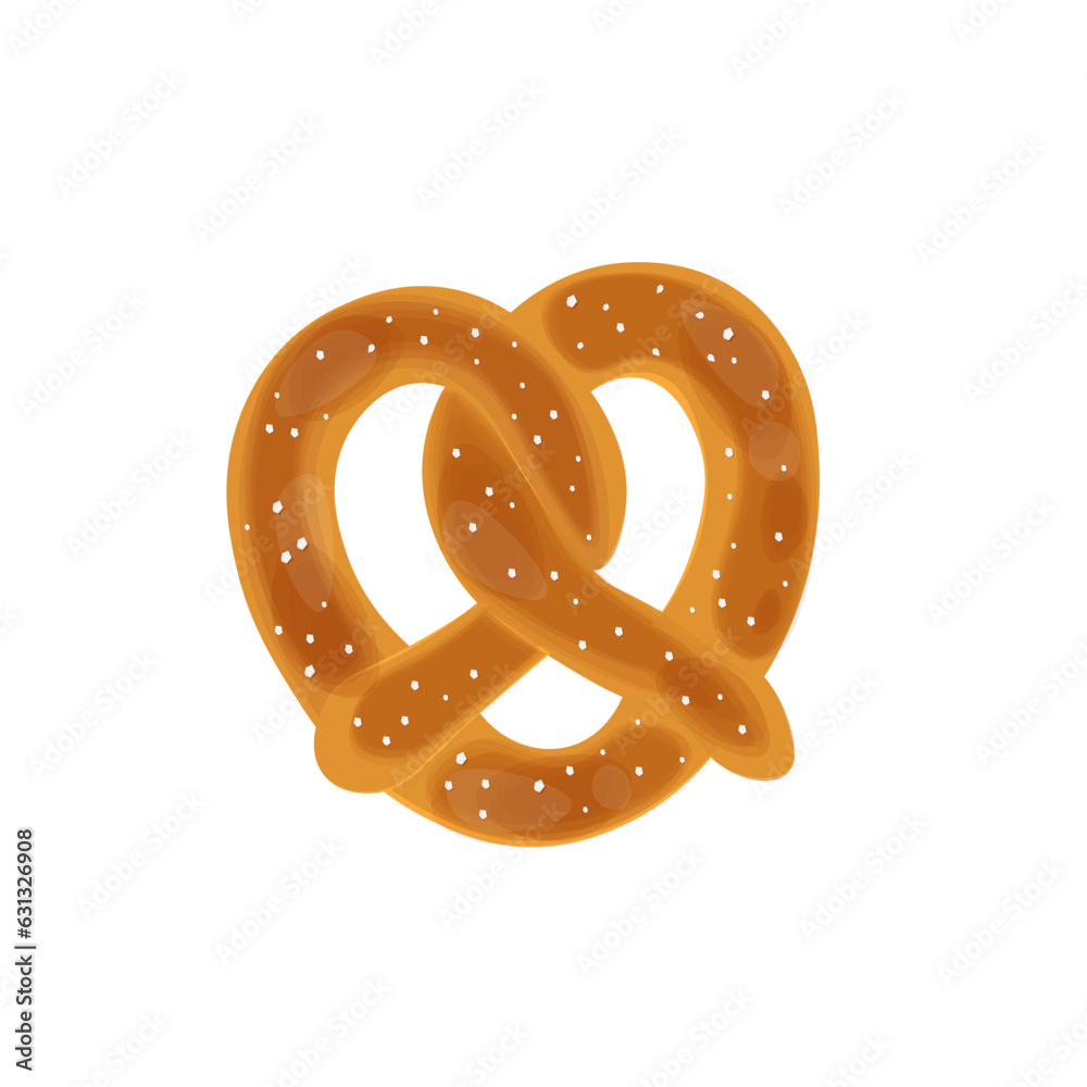 Fototapeta premium Salted Pretzel Vector Illustration Logo