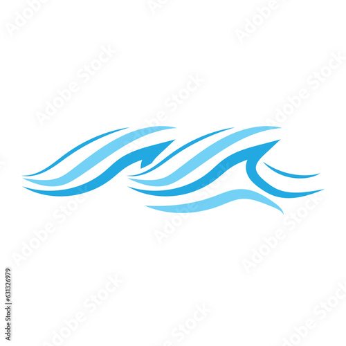 Water Wave Logo, Ocean Wave Simple Design, Vector Symbol Illustration Template