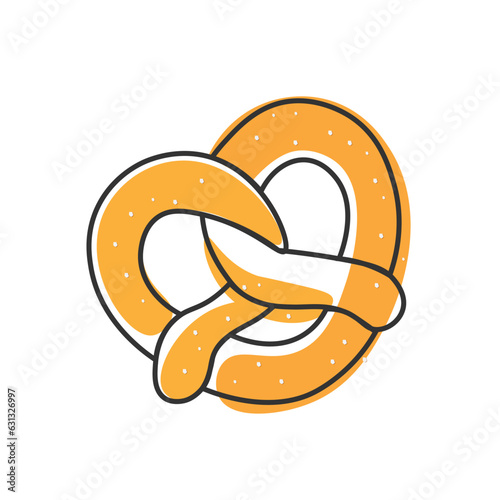 Pretzel Simple Line Art Illustration Logo