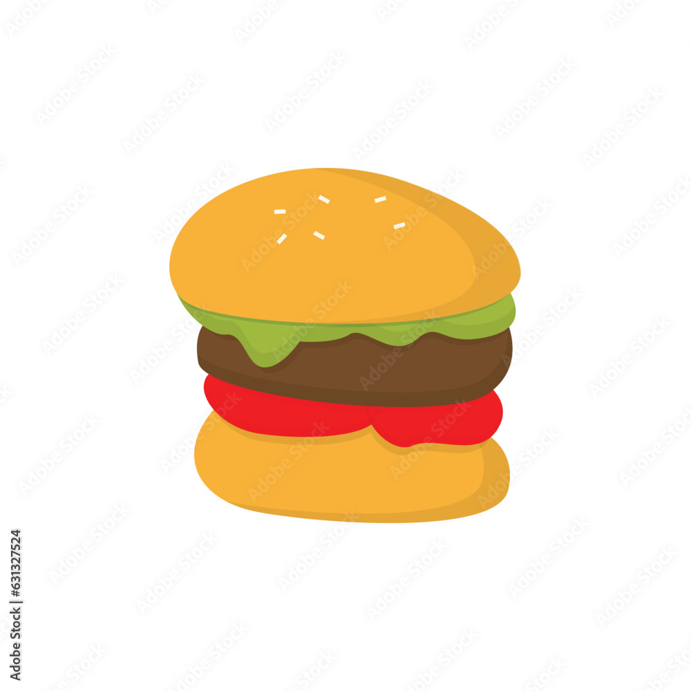 Burger Logo, Fast Food Design, Bread And Meat Vector Illustration Symbol Template