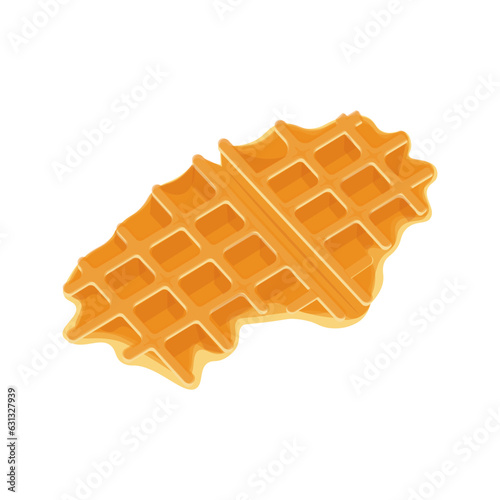 Croissant Waffle Croffle Vector Illustration Logo