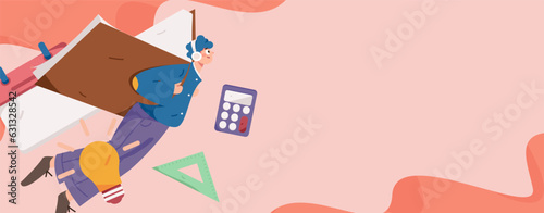 Education learning people flat vector concept hand drawn illustration
