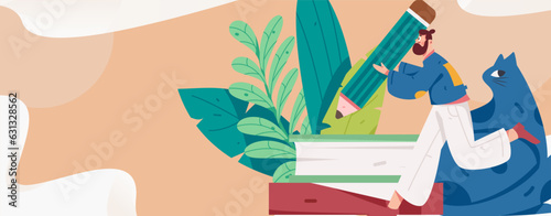 Education learning people flat vector concept hand drawn illustration
