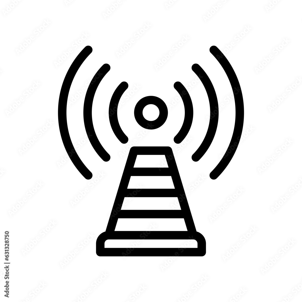 signal tower line icon