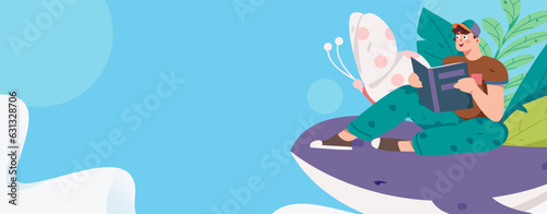 Education learning people flat vector concept hand drawn illustration
