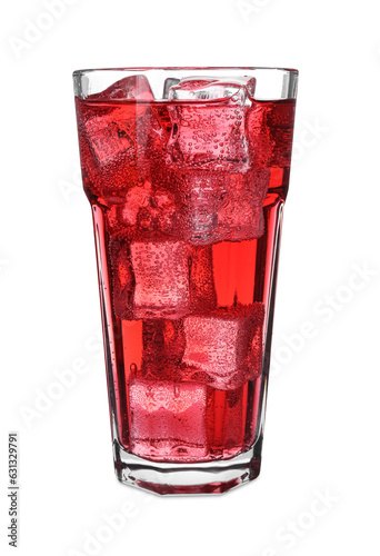 Wallpaper Mural Glass of refreshing soda water with ice cubes isolated on white Torontodigital.ca