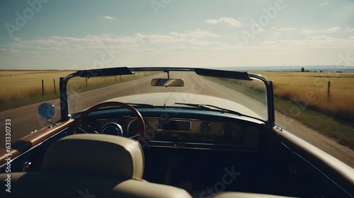 Convertible sunny day open road cinematic one generative AI