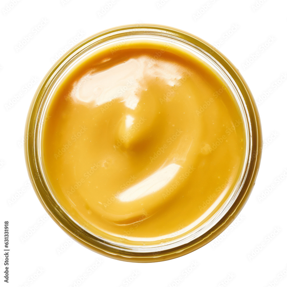 cream of mustard isolated on transparent background cutout