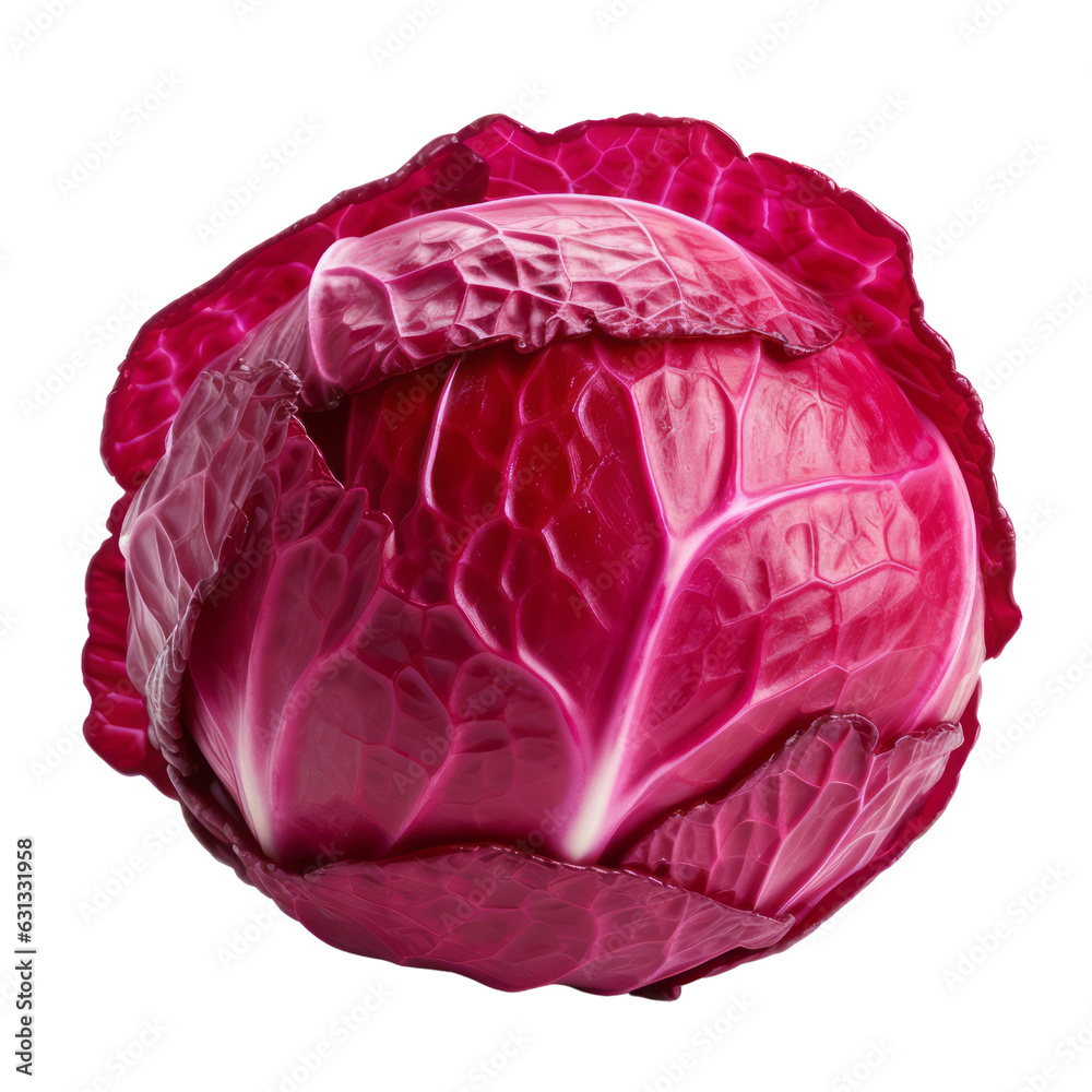 Obraz premium red cabbage isolated on transparent background cutout