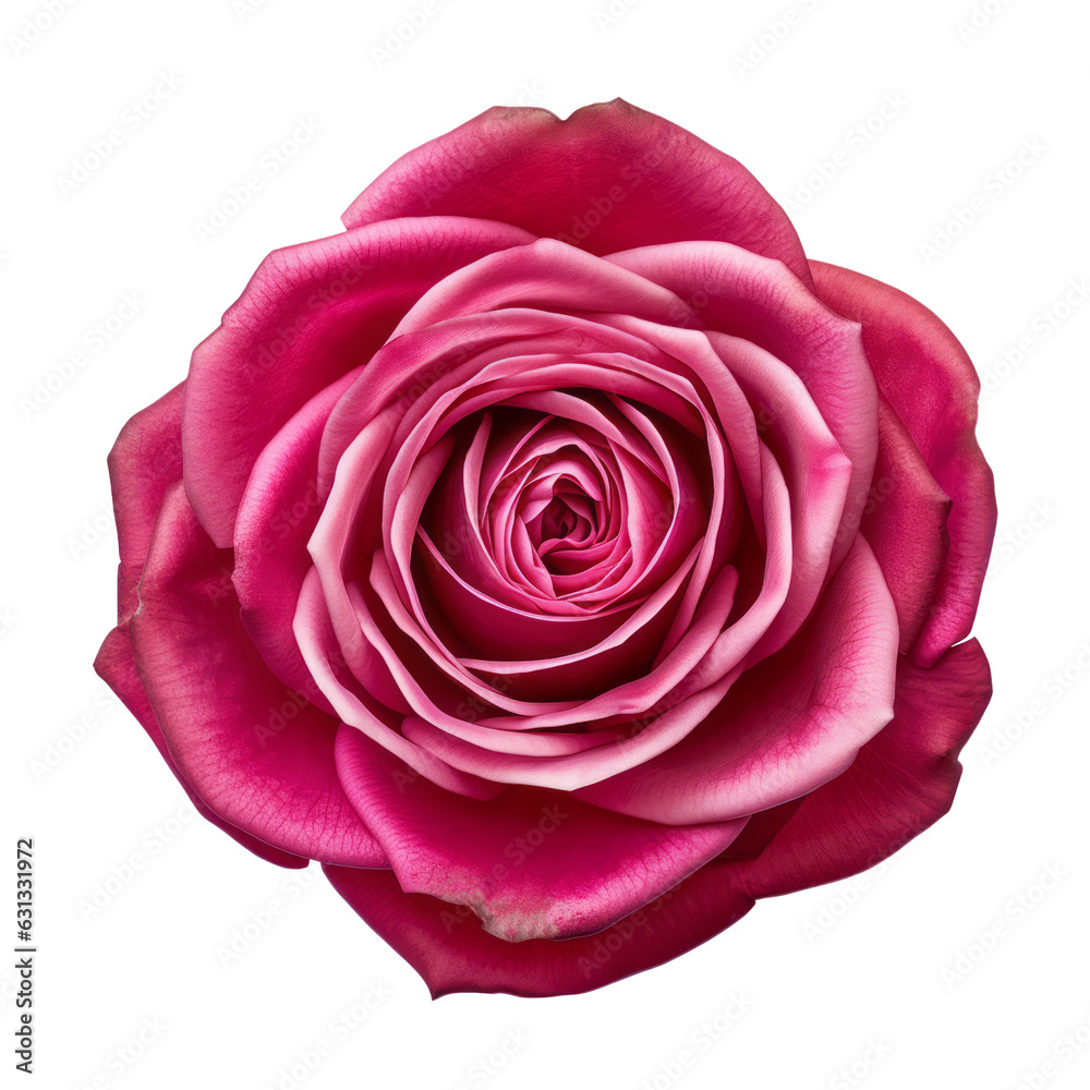 pink rose isolated on transparent background cutout
