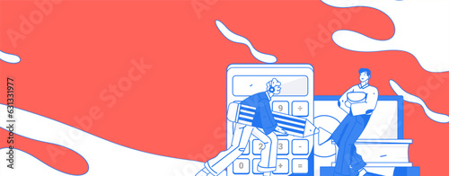 Education learning people flat vector concept hand drawn illustration
