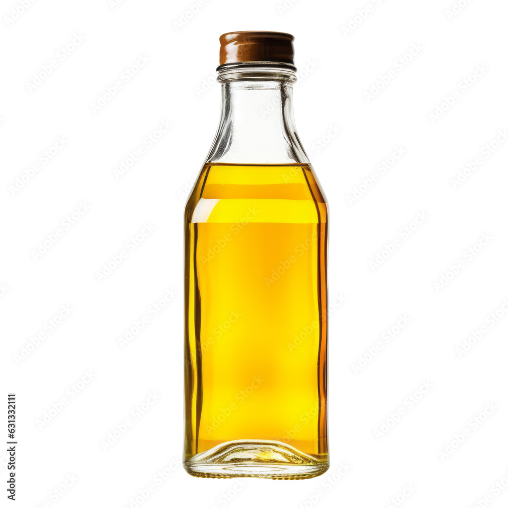 bottle of olive oil isolated on transparent background cutout