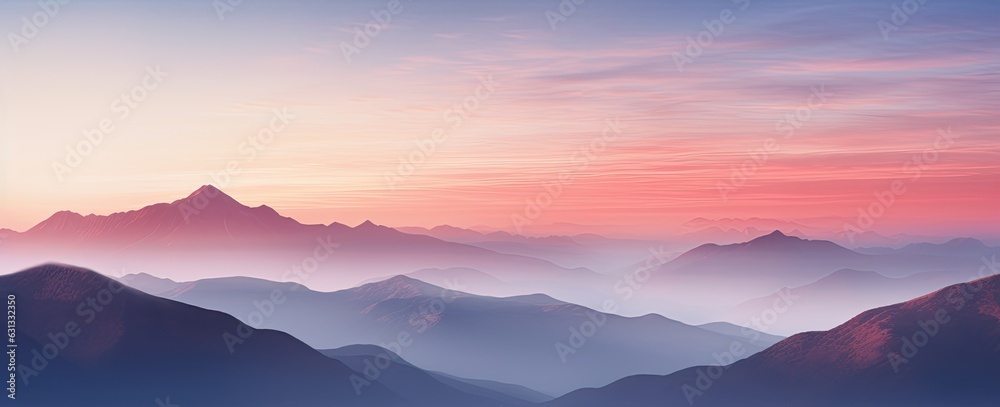 Beautiful panoramic view of a landscape with mountains, hills and a beautiful sky.