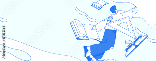 Education learning people flat vector concept hand drawn illustration
