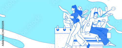 Education learning people flat vector concept hand drawn illustration
