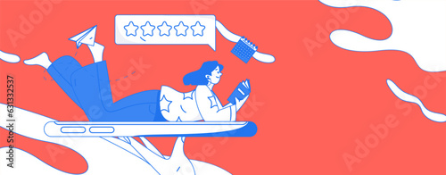 Education learning people flat vector concept hand drawn illustration
