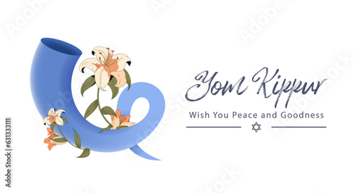 Yom Kippur Template Vector Illustration. Jewish Holiday Decorative Design Suitable for Greeting Card, Poster, Banner, Flyer. Israel Holiday for Judaism religion, day of atonement