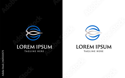 e water flow abstract logo