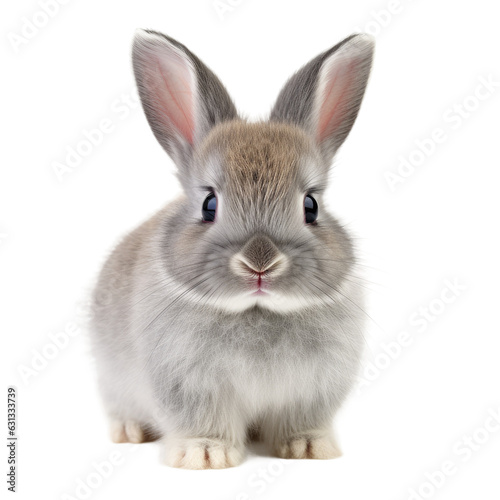 Adorable baby bunny with lovely lashes and gray white fur.