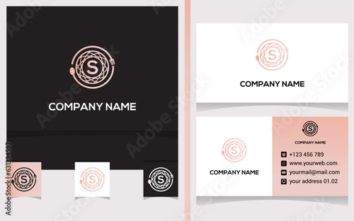 logo for restaurant plates with initials cutlery
