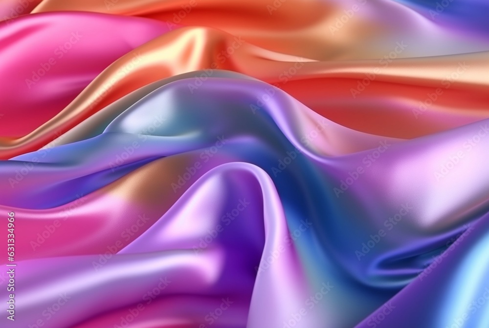 abstract background with 3d wave bright gold and purple gradient silk fabric. generative ai abstract background with 3d wave bright gold and purple gradient silk fabric. generative ai