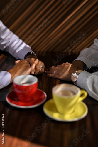 couple having breakfast in cafe