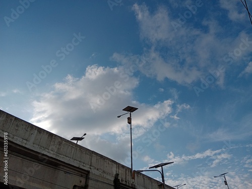 seagull on the roof , vane in the sky
