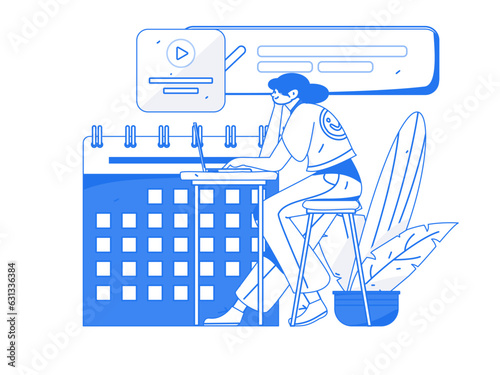 Business People Flat Vector Concept Operation Hand Drawn Illustration
