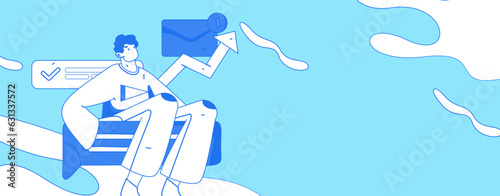 Business People Flat Vector Concept Operation Hand Drawn Illustration
