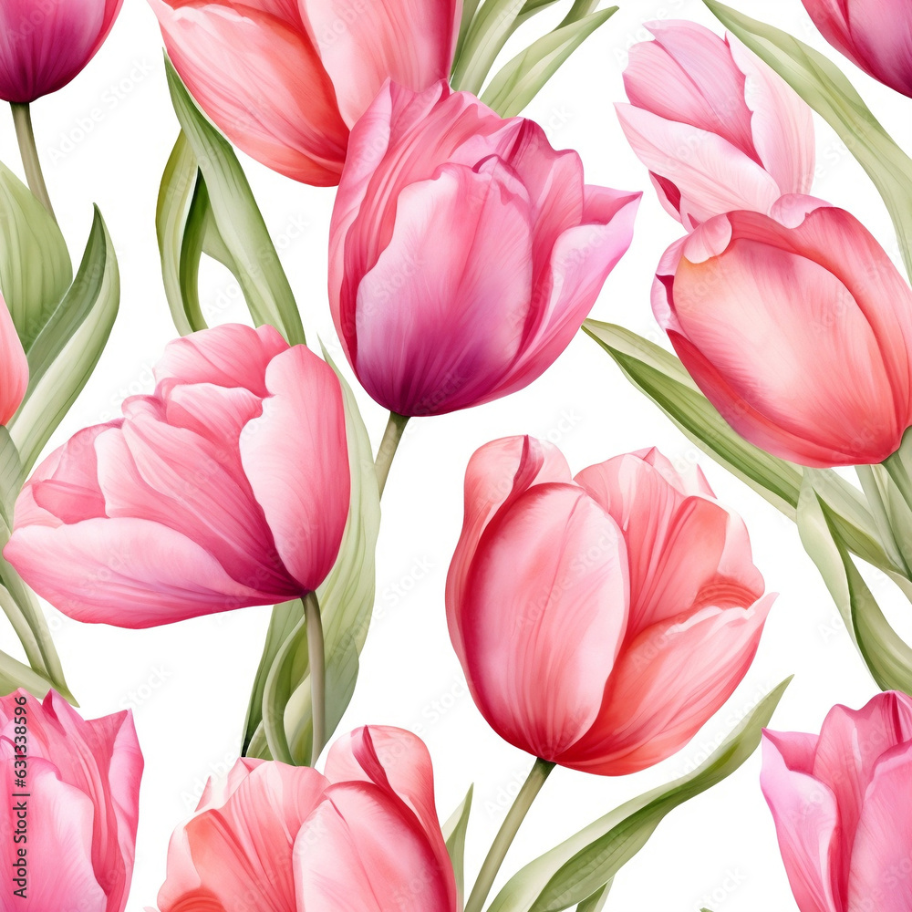 Seamless tulip pattern used in fabric design, wallpaper, and other decorative items.repeating pattern of tulips in different colors and sizes. simple and elegant. intricate and detailed. Seamless tulip pattern used in fabric design, wallpaper, and other decorative items.repeating pattern of tulips in different colors and sizes. simple and elegant. intricate and detailed.