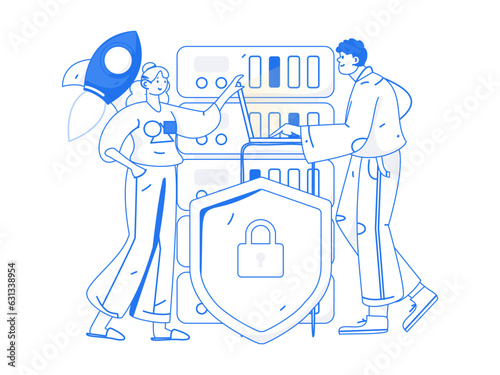 Business People Flat Vector Concept Operation Hand Drawn Illustration
