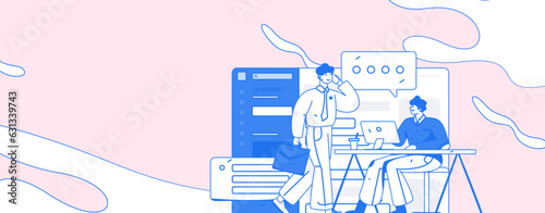 Business People Flat Vector Concept Operation Hand Drawn Illustration
