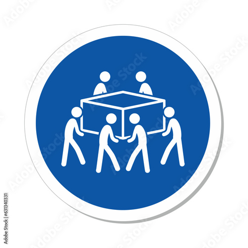 Multi-Person Lift Required Safety Labels: 6 Person Lift Required Symbol (LB-2935)