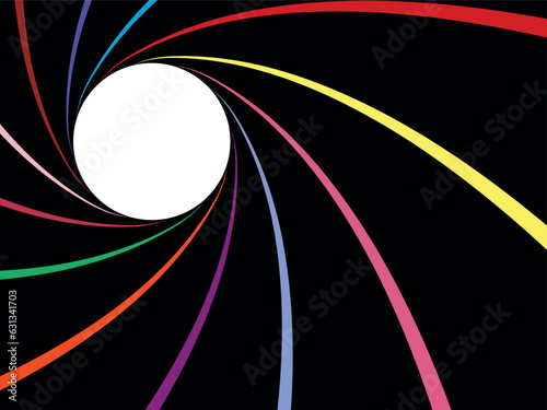 James rifled gun barrel grooves. Horizontal background, vector pattern, rifled channels. Vector illustration.