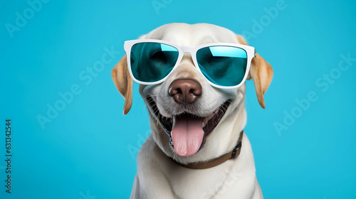 Charming Labrador with sunglasses: Spread joy and summer vibes. Ideal for web, ads, and social media © Amith_Gamagedara