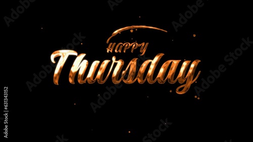 animated text happy thursday gold style, inkdrop photo